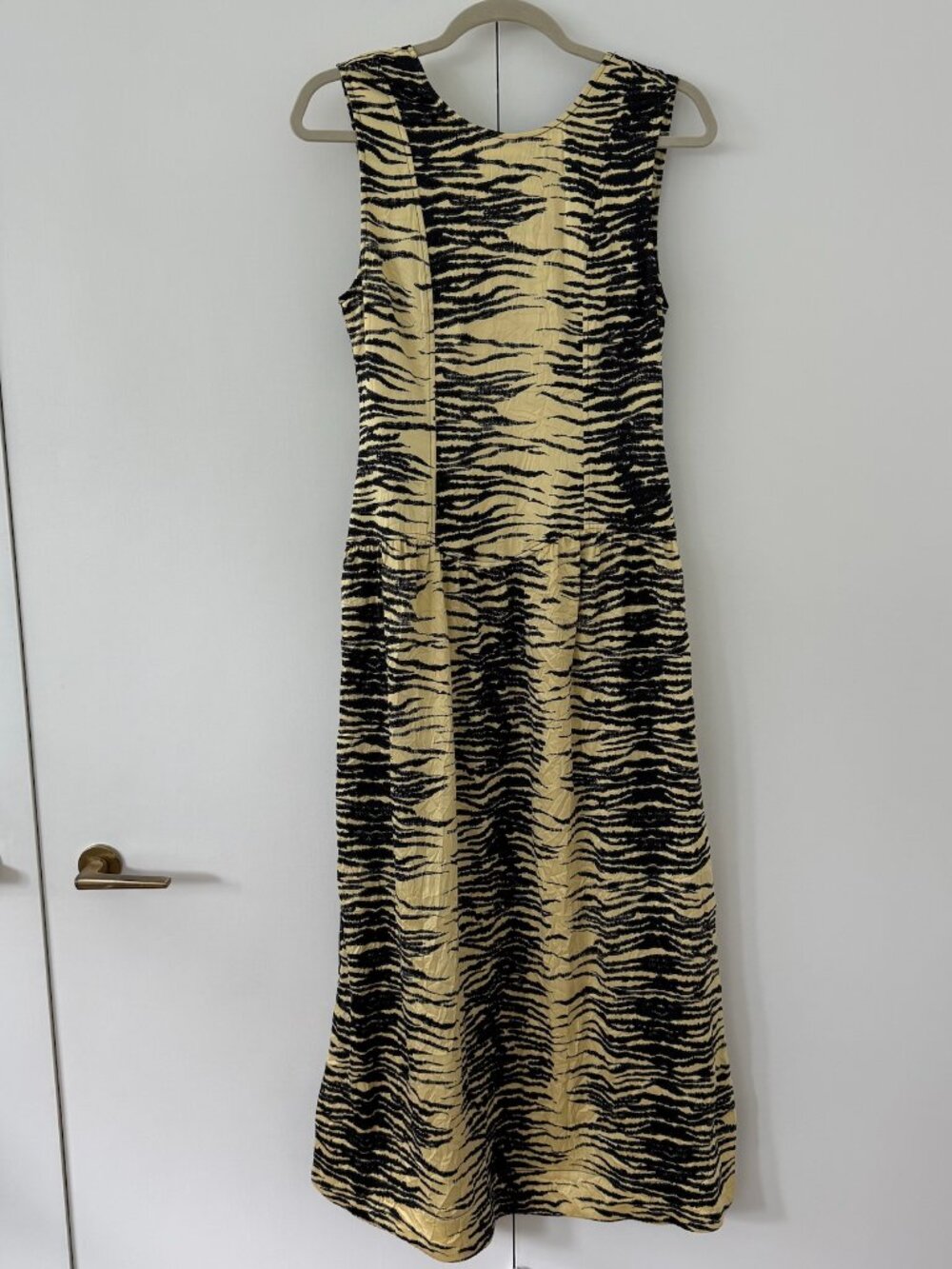 Ganni Crinkled Satin Dress - Pale Banana